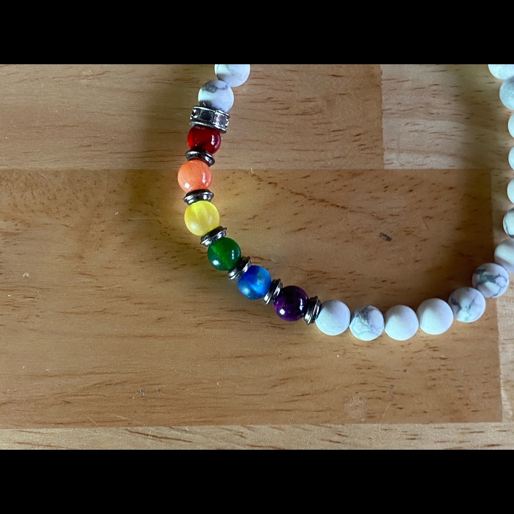 Beaded PRIDE rainbow bracelet